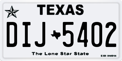 TX license plate DIJ5402