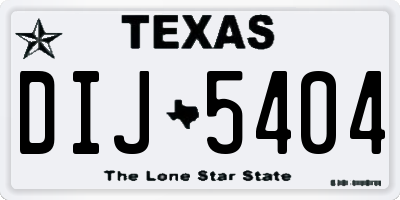 TX license plate DIJ5404