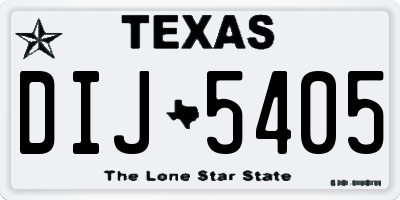 TX license plate DIJ5405