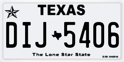 TX license plate DIJ5406