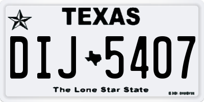 TX license plate DIJ5407