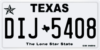 TX license plate DIJ5408
