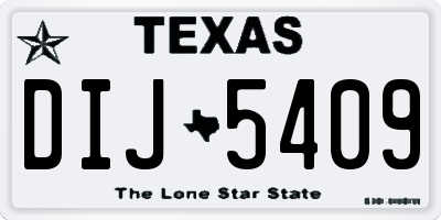 TX license plate DIJ5409