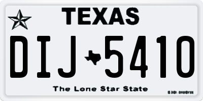 TX license plate DIJ5410
