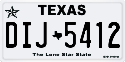 TX license plate DIJ5412