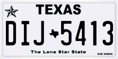 TX license plate DIJ5413