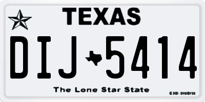 TX license plate DIJ5414
