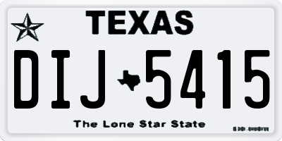 TX license plate DIJ5415