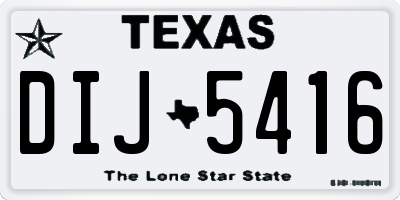 TX license plate DIJ5416