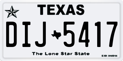 TX license plate DIJ5417
