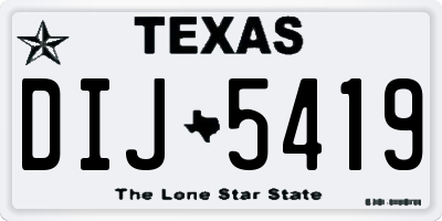 TX license plate DIJ5419
