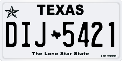 TX license plate DIJ5421