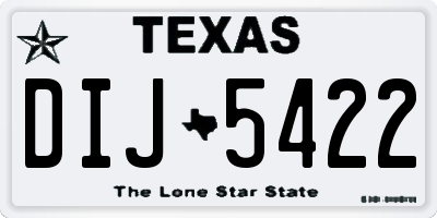 TX license plate DIJ5422