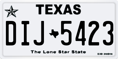 TX license plate DIJ5423