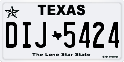 TX license plate DIJ5424