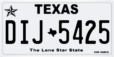 TX license plate DIJ5425