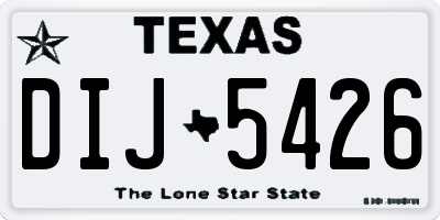 TX license plate DIJ5426
