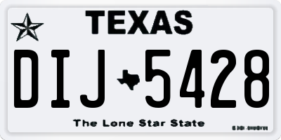 TX license plate DIJ5428