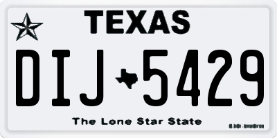 TX license plate DIJ5429