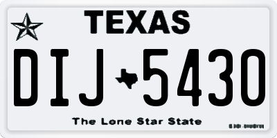 TX license plate DIJ5430