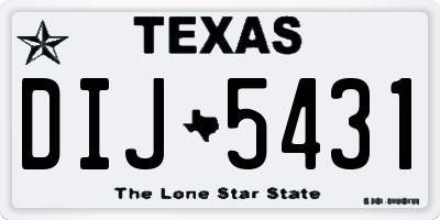 TX license plate DIJ5431