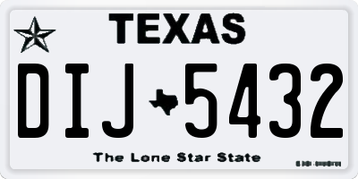 TX license plate DIJ5432