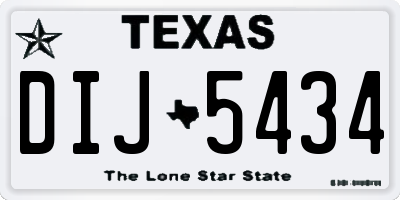 TX license plate DIJ5434