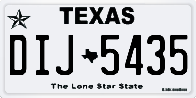 TX license plate DIJ5435