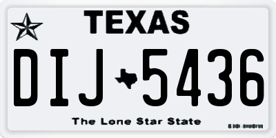 TX license plate DIJ5436