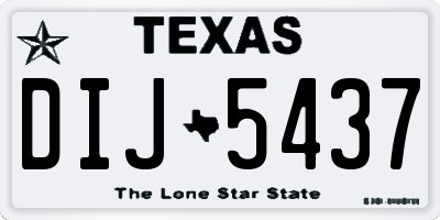 TX license plate DIJ5437
