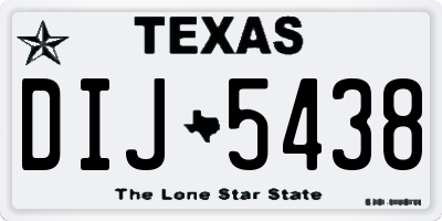 TX license plate DIJ5438