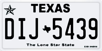 TX license plate DIJ5439