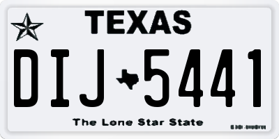 TX license plate DIJ5441