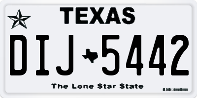 TX license plate DIJ5442