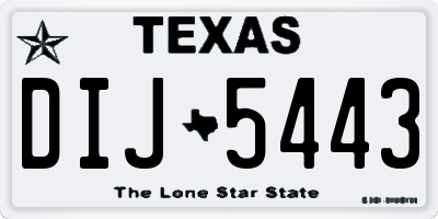 TX license plate DIJ5443