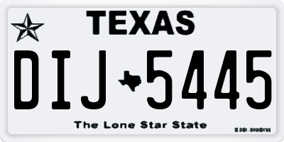 TX license plate DIJ5445