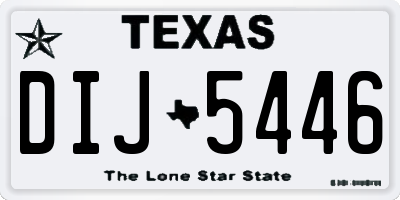 TX license plate DIJ5446