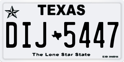 TX license plate DIJ5447