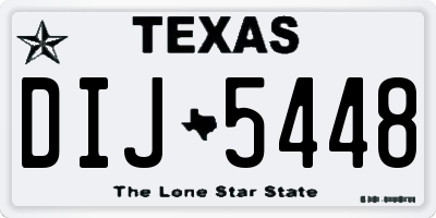 TX license plate DIJ5448