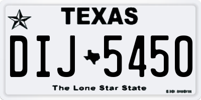 TX license plate DIJ5450