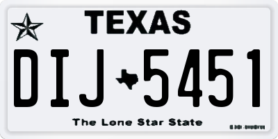 TX license plate DIJ5451