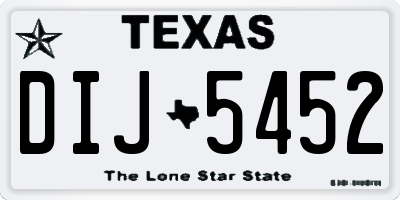 TX license plate DIJ5452