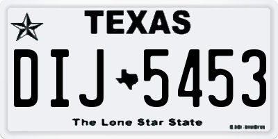 TX license plate DIJ5453