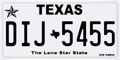 TX license plate DIJ5455
