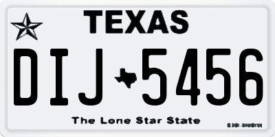 TX license plate DIJ5456