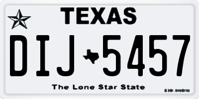 TX license plate DIJ5457