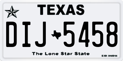 TX license plate DIJ5458