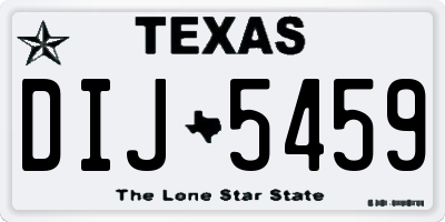 TX license plate DIJ5459