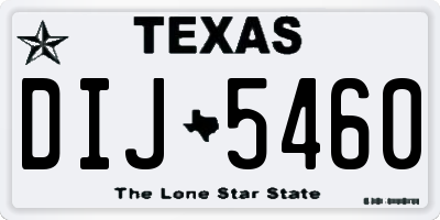 TX license plate DIJ5460