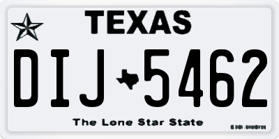 TX license plate DIJ5462